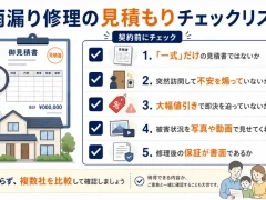 雨漏り修理の見積もりチェックリストをまとめた画像