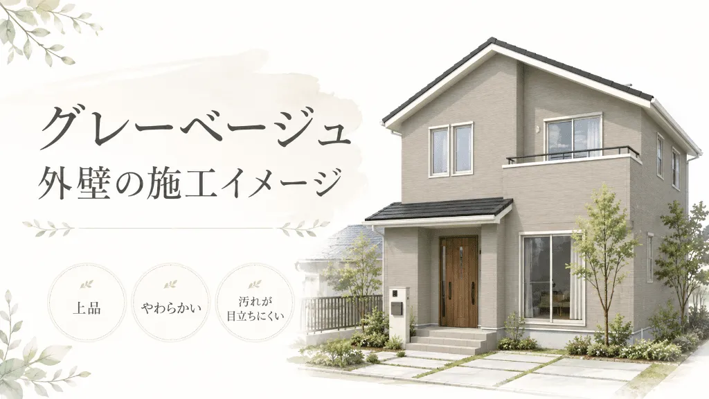 グレーベージュ外壁の戸建て住宅イメージ