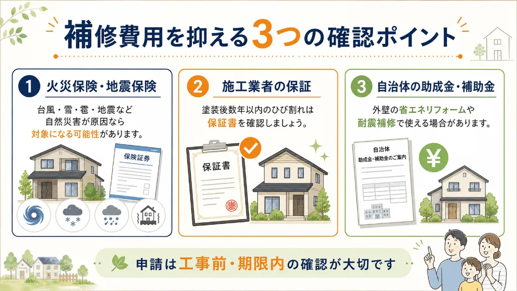 外壁ひび割れ補修で火災保険や保証を活用する方法